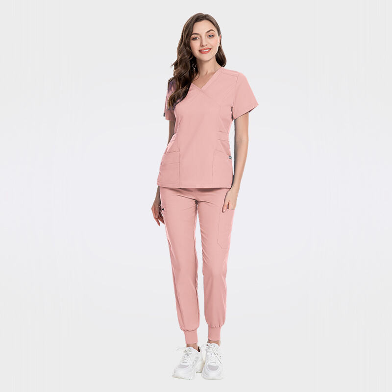 Lots of Functional Pockets Medical Scrubs Custom Logo Nurse Scrubs Sets 42037