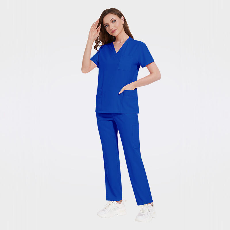 Medical Scrub Set: V-Neck Nursing Uniform with Drawstring 42168