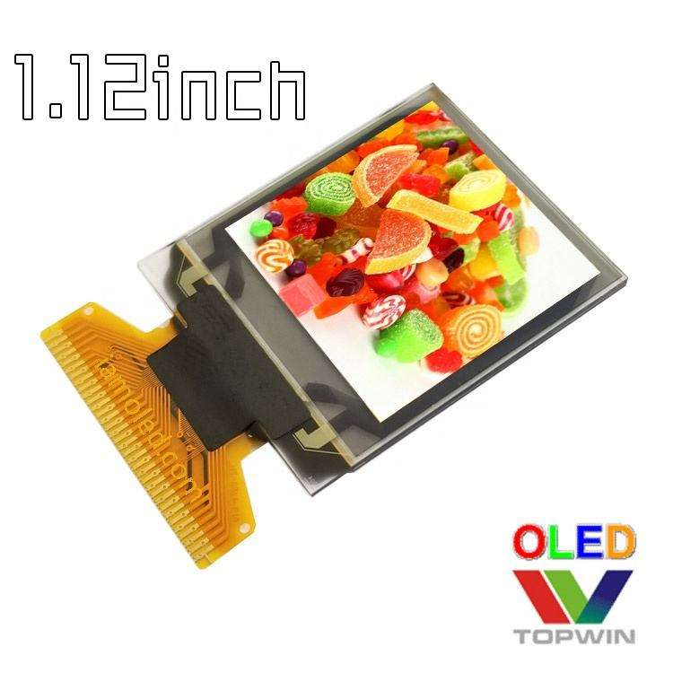 tela OLED pequena colorida 65k de 1.12'' 1.12 polegadas 96x96 pixels tipo solda UG-9696TDDJG02 Paralela, 4 fios SPI