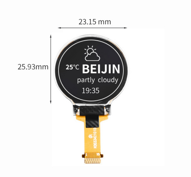 0.75'' 0.75inch 128x128 round oled display panel SSD1327 small oled screen connector 15pin SPI I2C oled panel