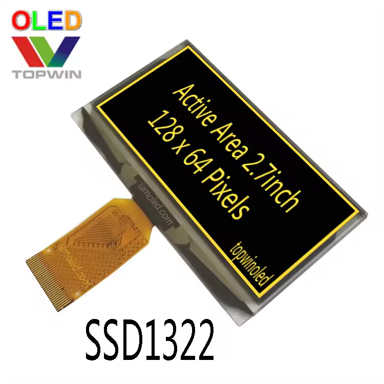 2.7inch 128x64 resolution SSD1322 SSD1325 SSD1327 oled display panel