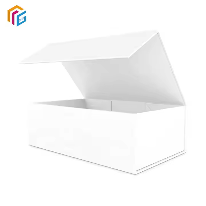 Custom White Magnetic Boxes Flap Foldable Thick Clothing Paper Boxes Luxury Perfume Magnetic Closure Gift Boxes