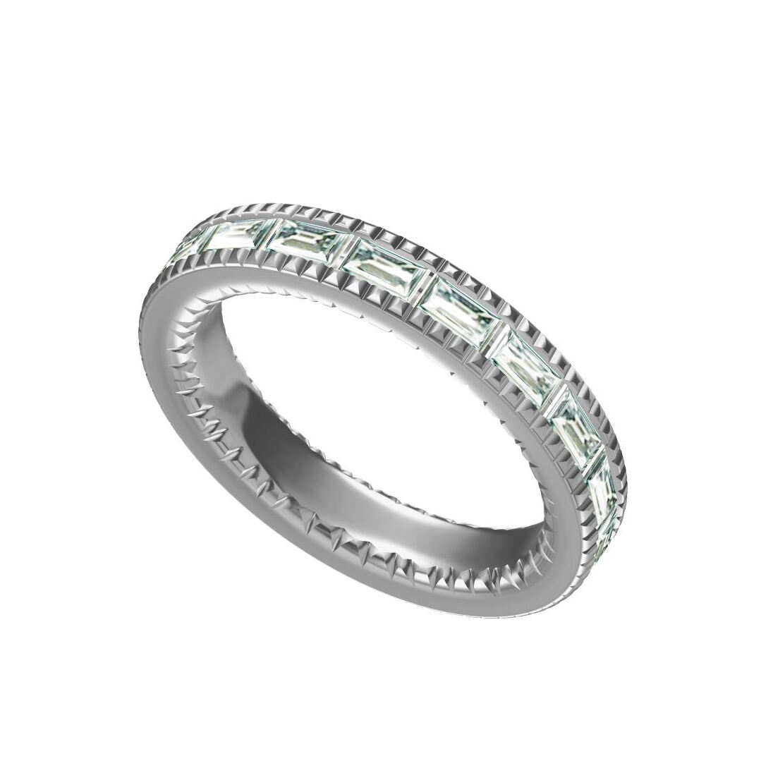 Orignal design Custom Mens Emerald Cut Stone Channel Setting ring Jewelry