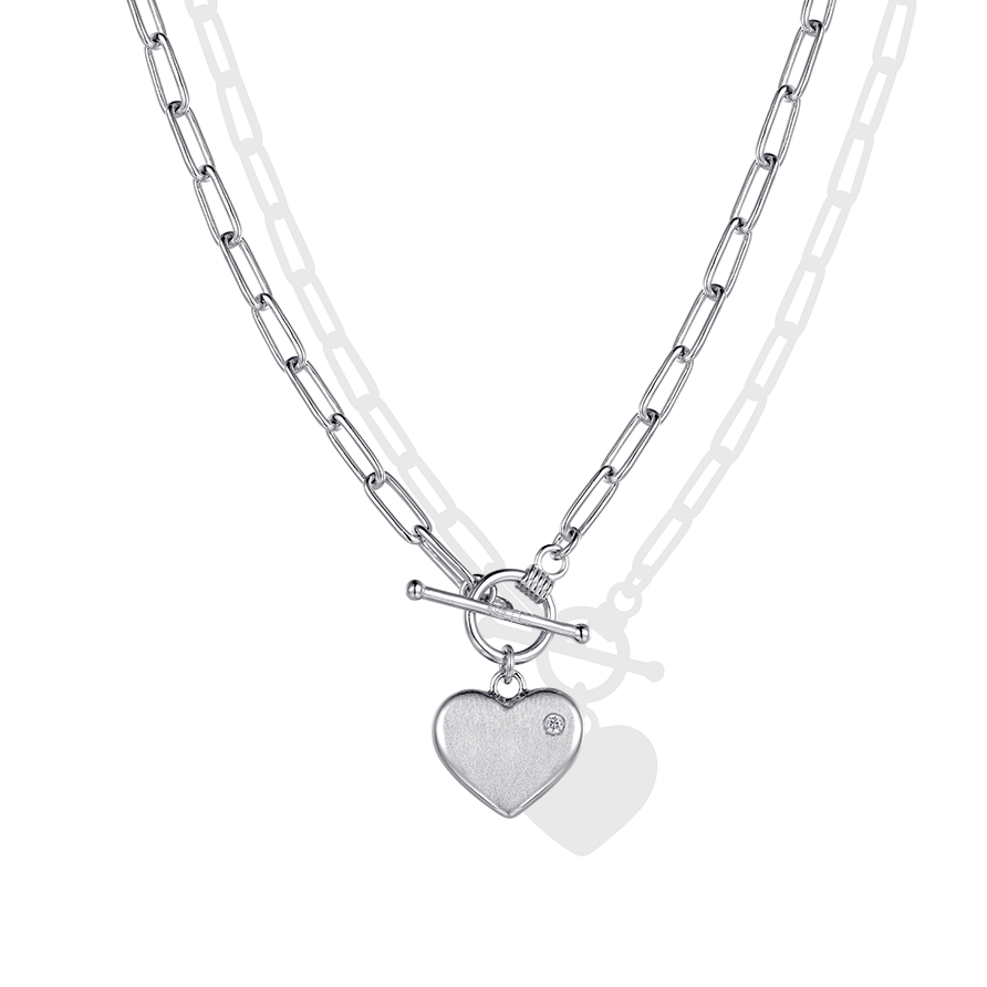 Original Design OT Crasp Heart Shape Pendant Necklace