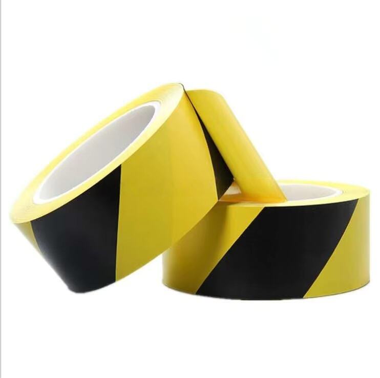 Großhandel PVC-Warnband, individuell bedruckt, antistreifend, schwarz-gelbes Sicherheitswarnband für Bodenmarkierung aus Vinyl