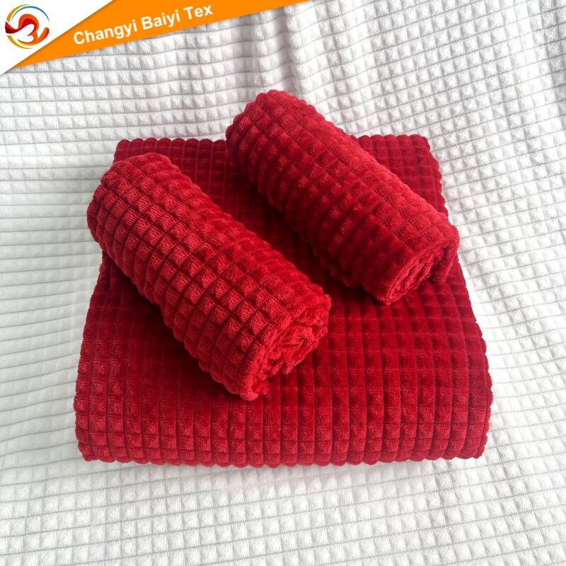 Luksusowy miękki koc w stylu wafelkowym, zestaw 3-elementowy: kołdra i 2 poszewki