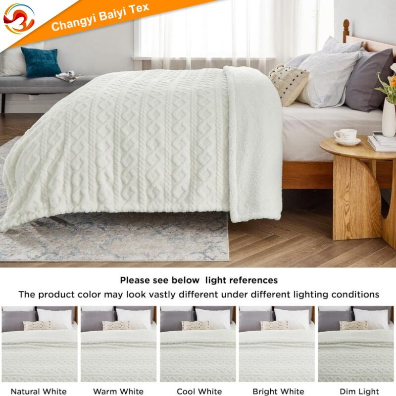 Dostosowany hurtowy ciepły szu jedwabisty pluszowy wysokiej jakości puszysty zimowy grubszony wyplatany koc