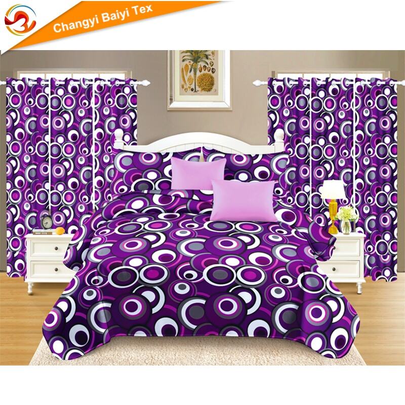 Eko przyjazny miękki zestaw pościeli 1 prześcieradło + 1 prześcieradło na gumce + 2 poszewki + 4 zasłony