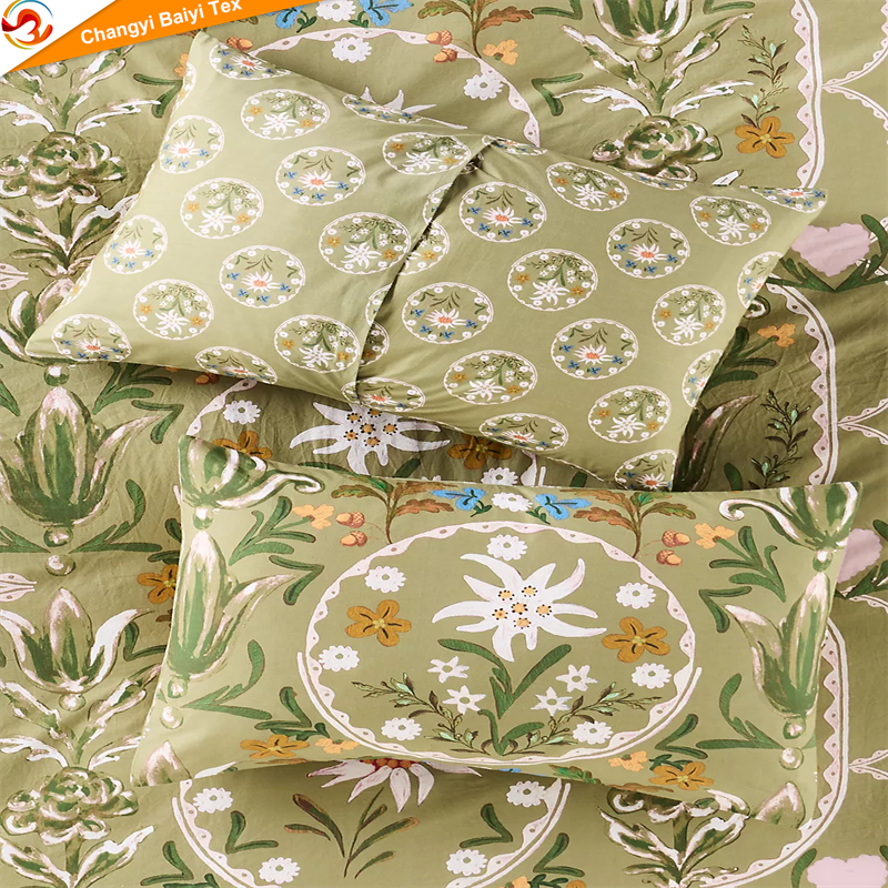 100% poliester, pościel hotelowa o wysokiej jakości z nadrukiem, poszewka na kołdrę płaska z dwiema poszewkami na poduszkę