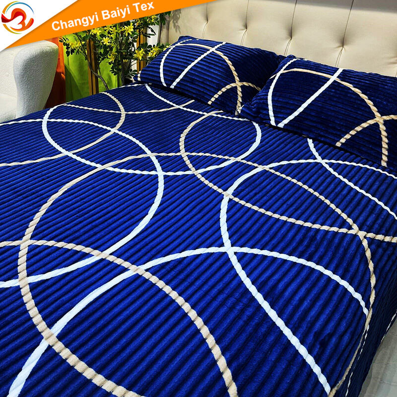 Hurtowy koc ciepły nadrukowany paskowany lekki flanelowy kocyki do łóżka miękki ciepły zestaw koców z flisy flaneli