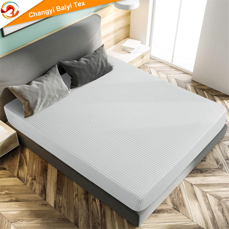 مایکروفایبر سبک اروپایی، یک عدد ملحفه کشی رنگ ثابت با طرح تزئینی، قیمت ارزان سفارشی کارخانه، ملحفه تخت خانگی و هتلی با لاستیک 360 درجه و نوار برجسته