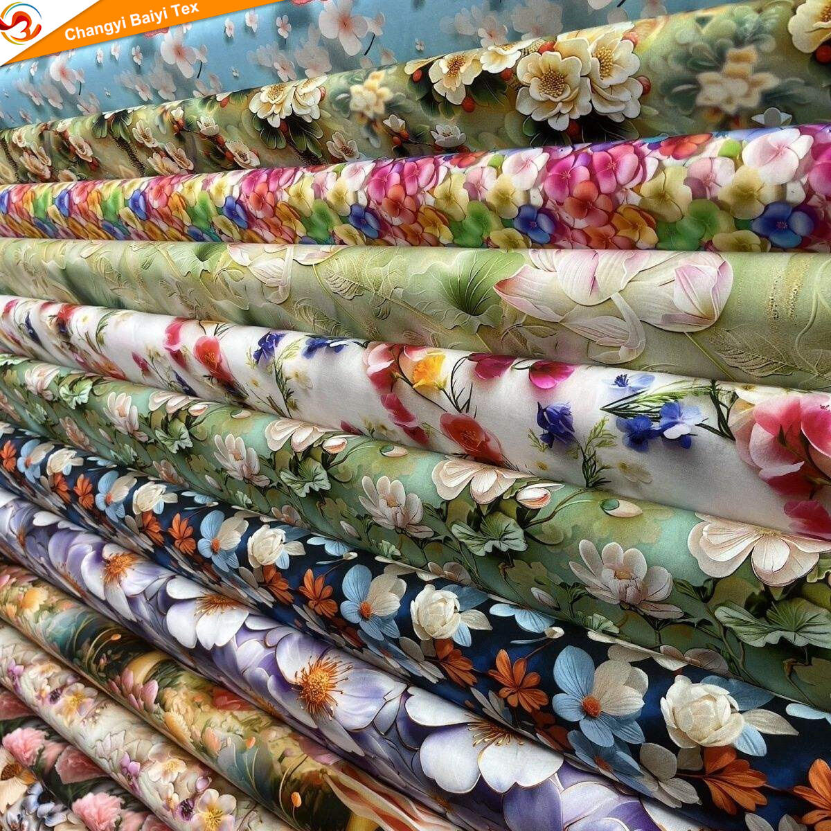 بافت میکروفایبر پلی‌استر 100% با طرح گل 5D و چاپ دیجیتالی برای روکش کوسن و تشک