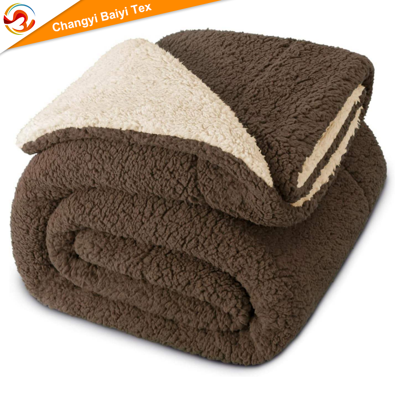 Jednolity kolor Nadmiernie miękka zimowa gruba kołdra Żakardowa flisa Kołdry