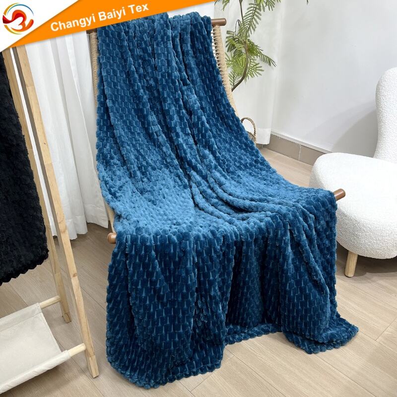Jednolity kolor Nadmiernie miękka zimowa gruba kołdra Żakardowa flisa Kołdry