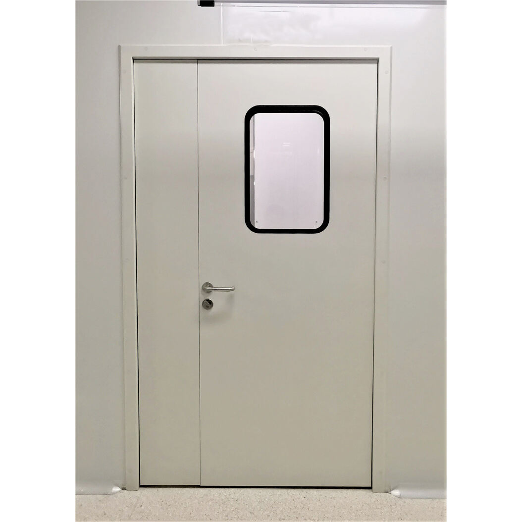 GMP Hygiene Galvanized Iron or 304 Stainless Steel Interior Modular Clean Room Metal Swing Entry Doors for Food, Pharmaceutical, Medical, Hospital, Laboratory