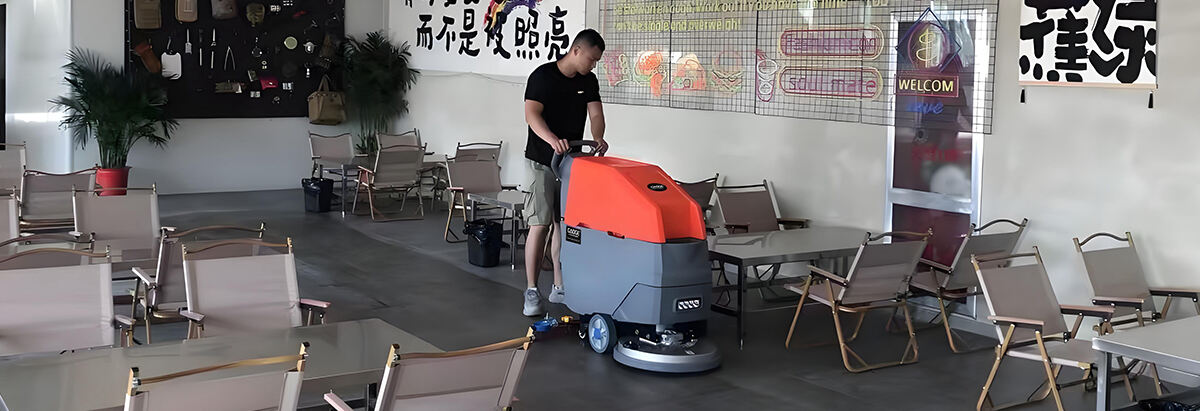 F530 Walk-Behind Scrubber Case Study: Efficient Cleaning in Table & Chair Dense Stores