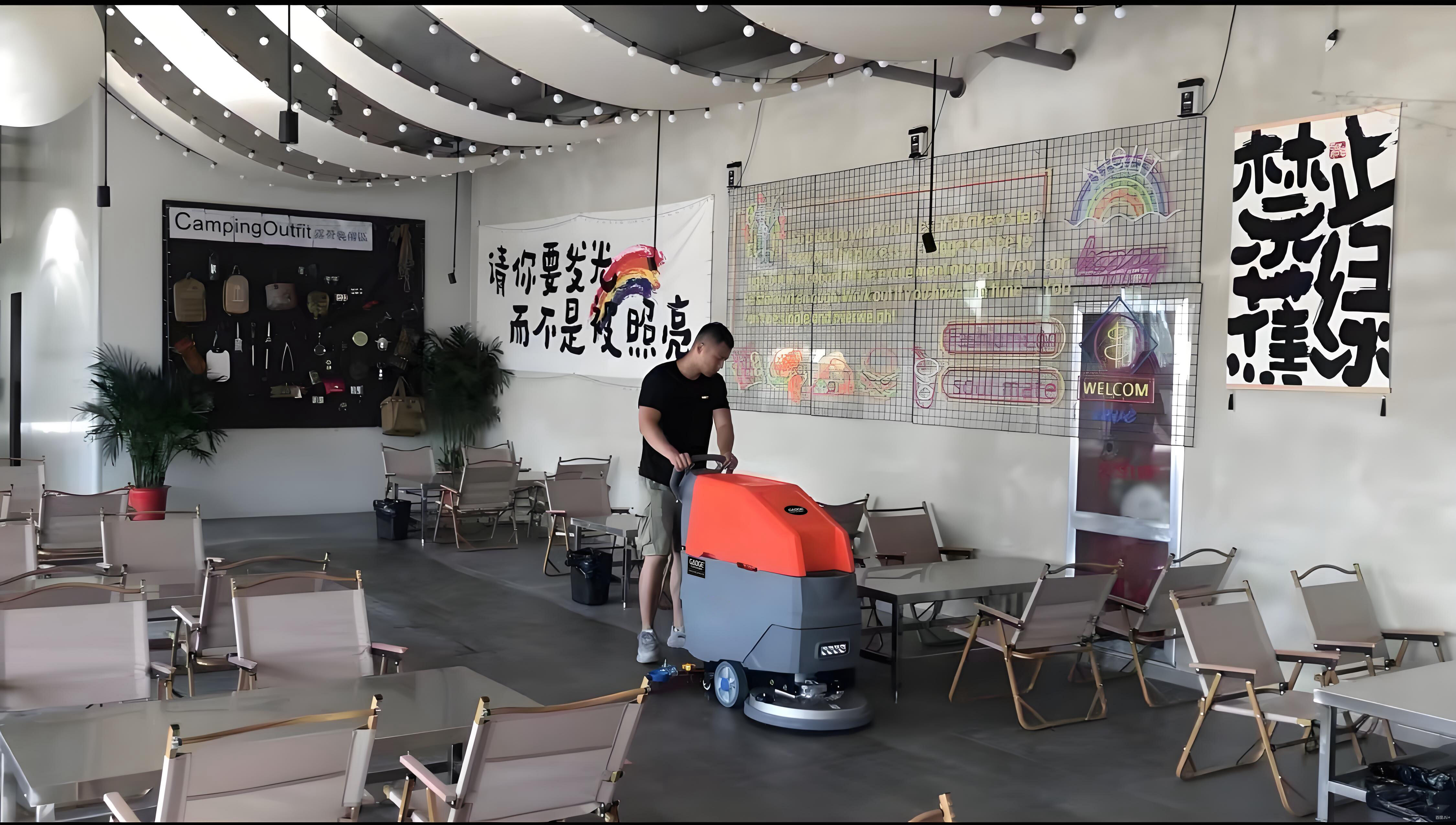 F530 Walk-Behind Scrubber Case Study: Efficient Cleaning in Table & Chair Dense Stores