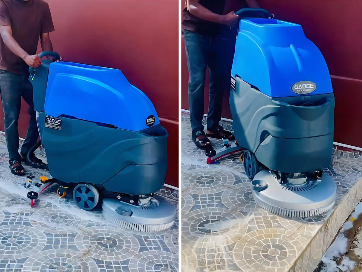 A1 – maszyna do mycia podłóg typu chodząca: sposób klienta z Angoli na czyszczenie płytek w dziedzińcu