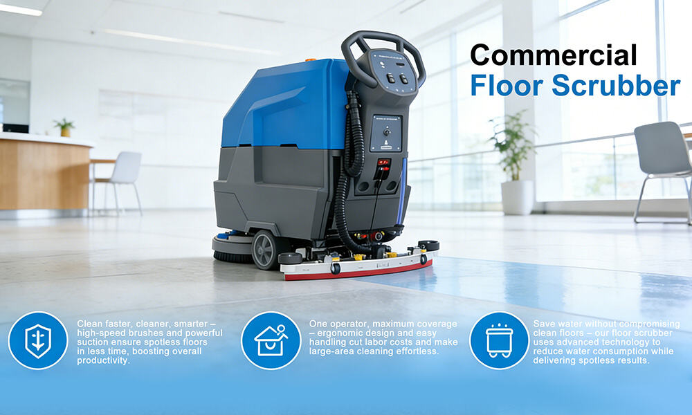 Can a scrubber machine reduce water and labor costs?