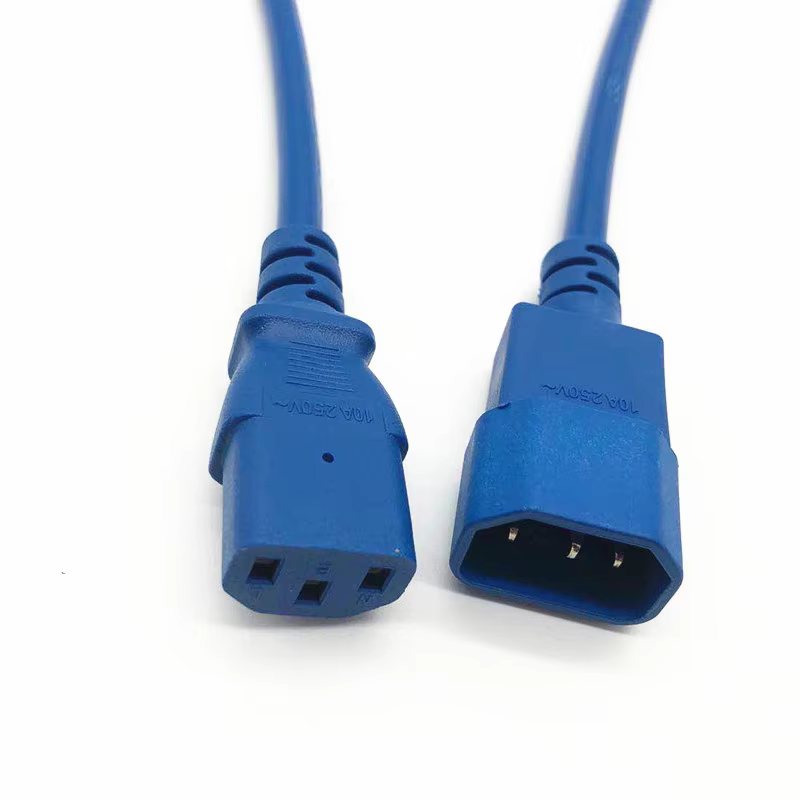 4ft 5ft 6ft PDU 10A 125V IEC 320 C14 to C13 Power Cords Plug Mains Power Cable Leads White Color(or Customized) factory