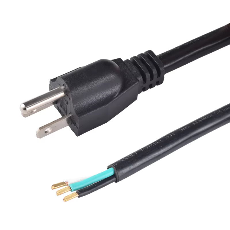 USA 3-Prong Plug 16AWG 6Ft Electric AC Cord Stripped End NEMA 5-15P Power Cord With Open End supplier