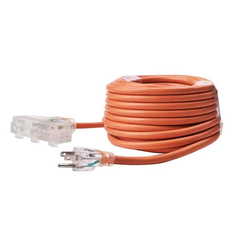High Quality Power Cable Heavy Duty 3 Outlets UL Approved Power Extension Cord with Three Pin Plug