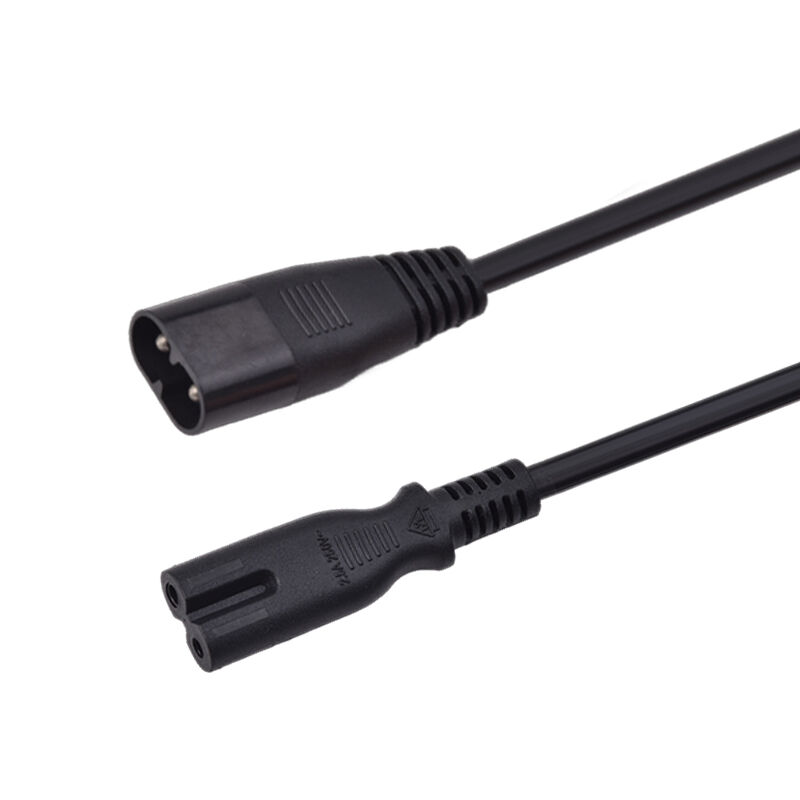  2 Pin IEC C7 plug to Figure 8 H05VVH2-F Flat Wire 0.75mm2 VDE UL Standard Factory High Quality Guarantee