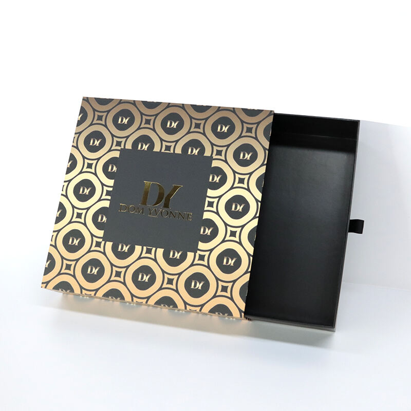China Factory High Quality Jewelry Giftbox Customized Luxury Paper Packaging Drawer Rigid Gift Box with gold hot stamping