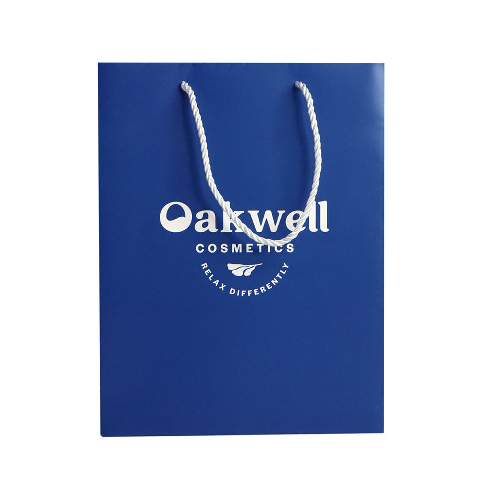 Custom Luxury Gift Bag Blue Fashionable Clothing Packaging Shopping Paper Bags