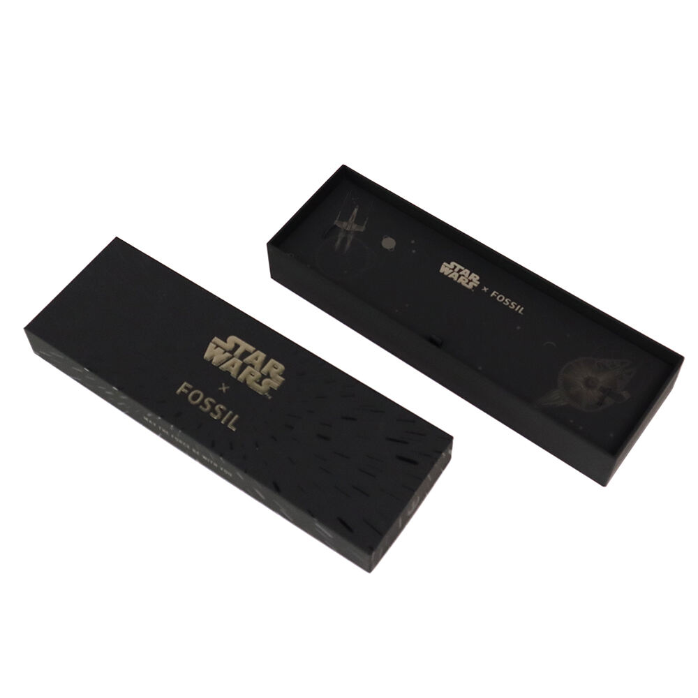 Custom Logo Black Rigid Hard Case Cardboard Packaging Lid and Base Rigid Paper Gift Box
