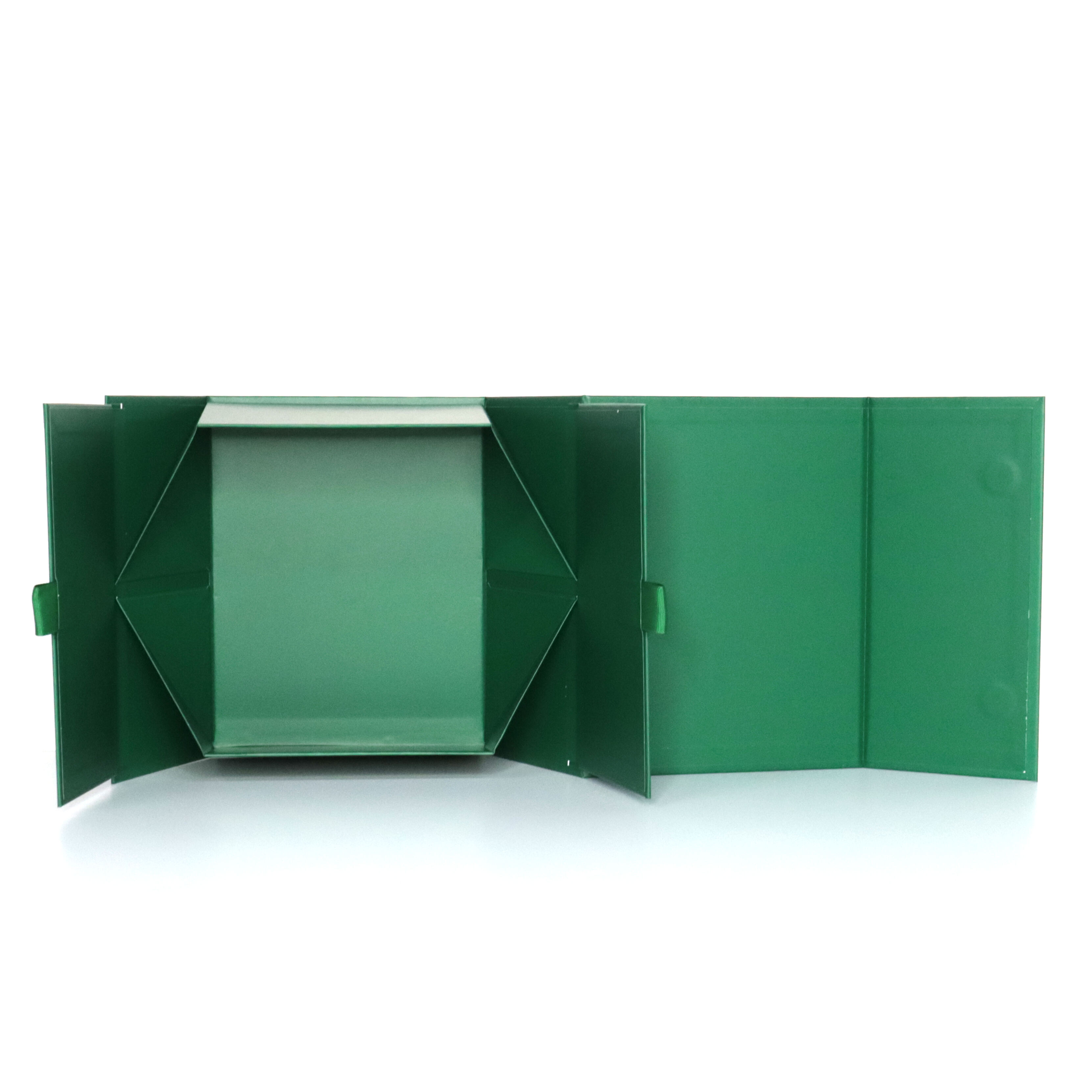 Customized Logo Foldable Green Magnetic Rigid Cardboard Packaging Paper Magnet Gift Box