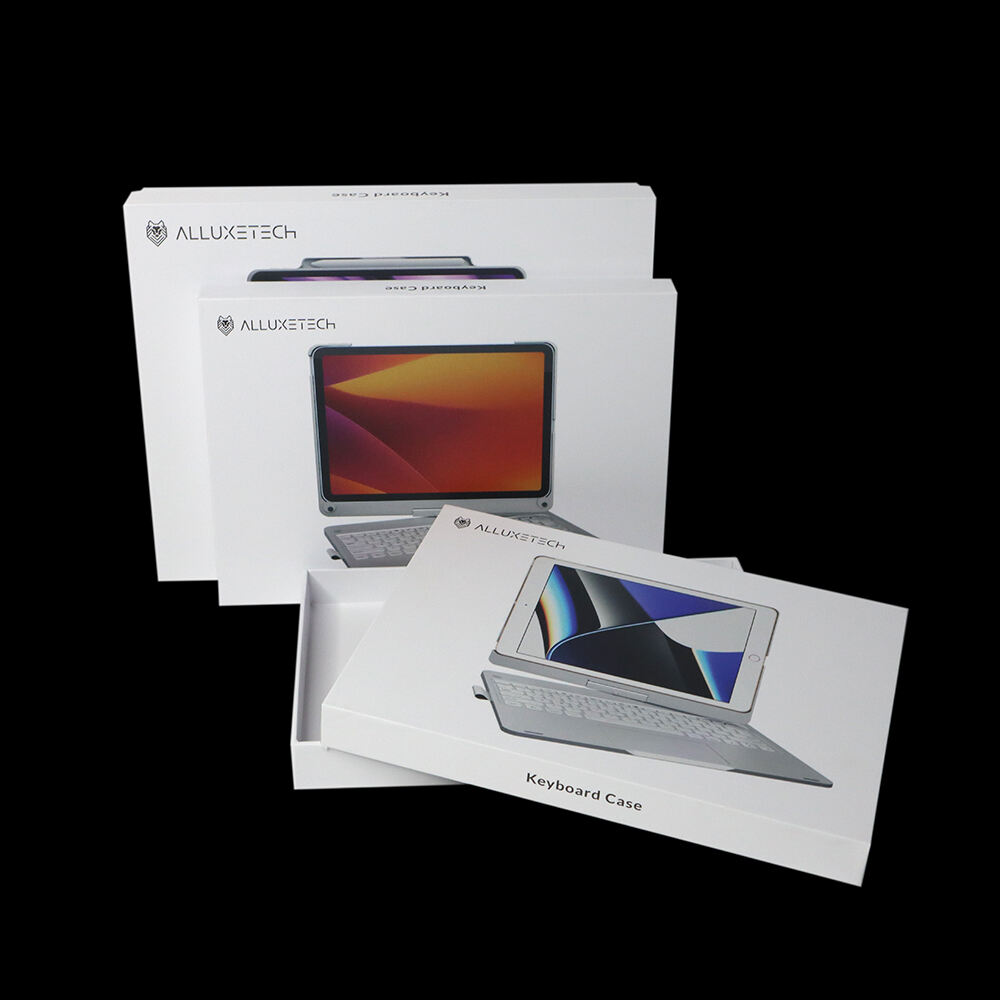 Custom Luxury White Cardboard Paper Packaging Removable Lid Rigid Box for keyboard