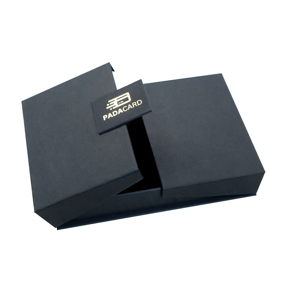 Custom Logo Luxury Black Gate Fold Rigid Cardboard Perfume Packaging Magnetic Gift Box