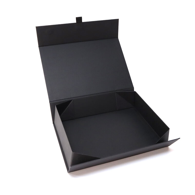 Customized Logo Foldable Black Magnetic Rigid Cardboard Packaging Paper Magnet Gift Box