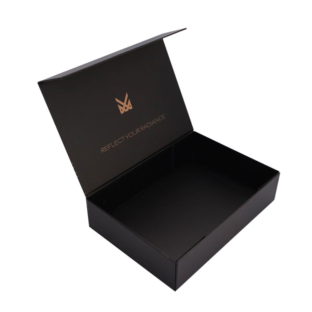 Custom Logo Luxury Black Rigid Cardboard Perfume Packaging Magnetic Gift Box 