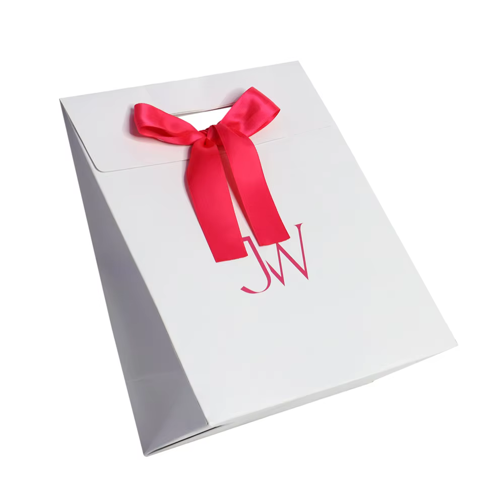 Custom Paper Packaging Gift Shopping Bag ForJewelry Watch Eyewear With Ribbon Bow supplier