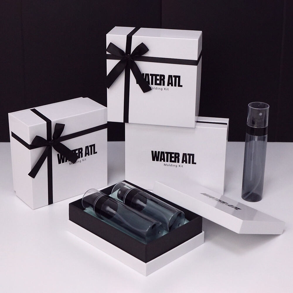Custom Logo Cardboard Packaging Removable 2 Pieces Rigid Lid Base Branded Gift Box with neck