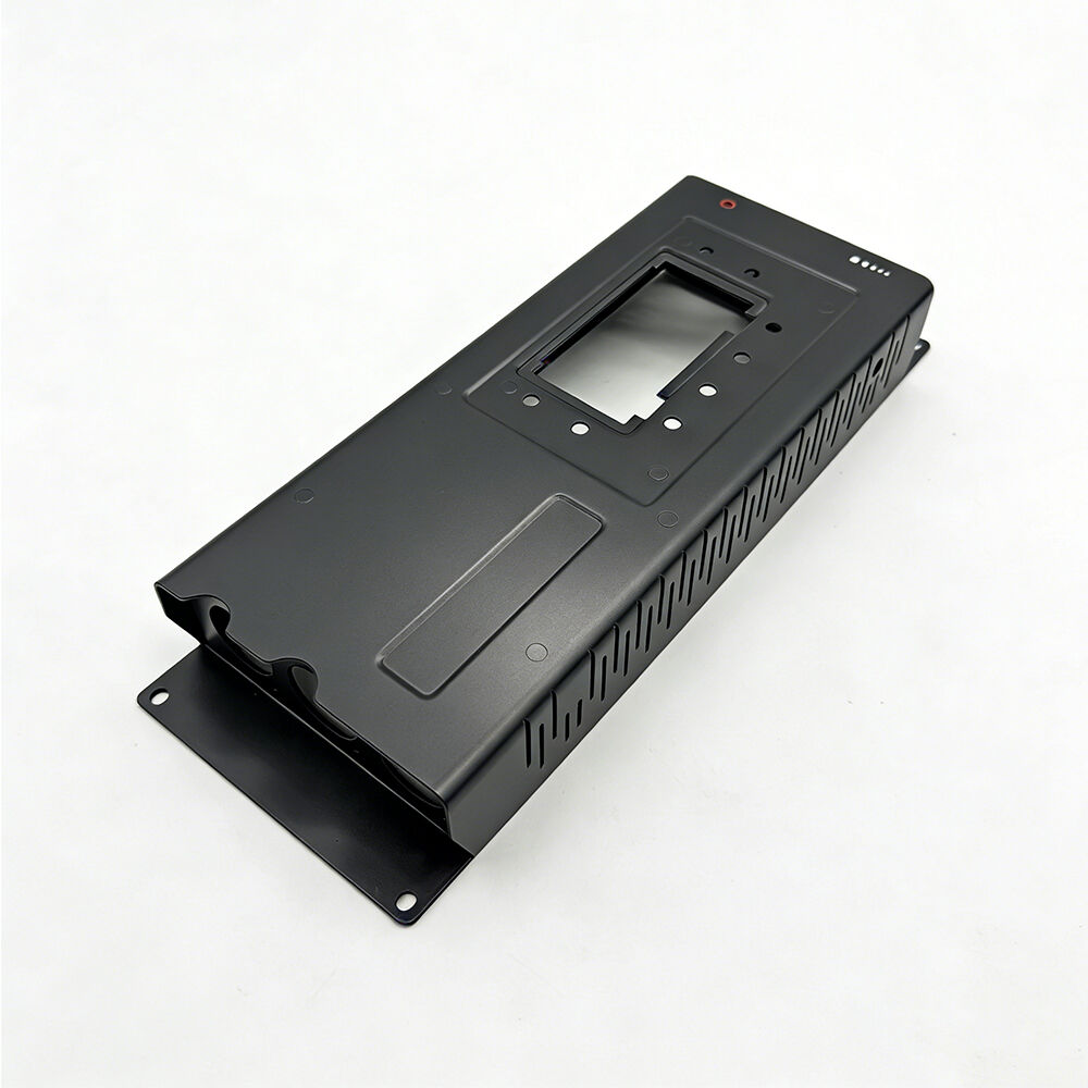 Recipiente Electrónico Personalizado en Aluminio e Acero Inoxidable, Estampado, Dobre e Soldadura, Acabamento en Negro con Pintura