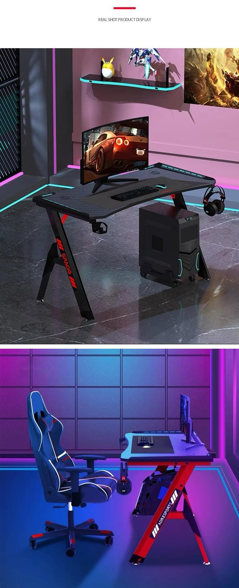 Professional Gaming Desk Luxury Ergonomic Modern Multi-Functional Panel for Office Building Meets Different Device Placement factory
