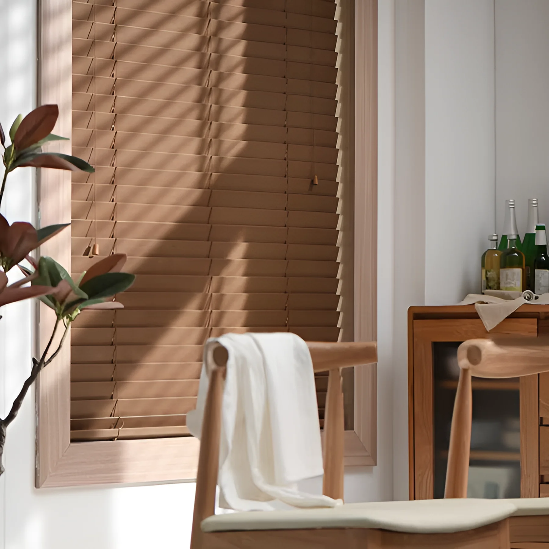 Create a cozy and inviting atmosphere with wooden shutters