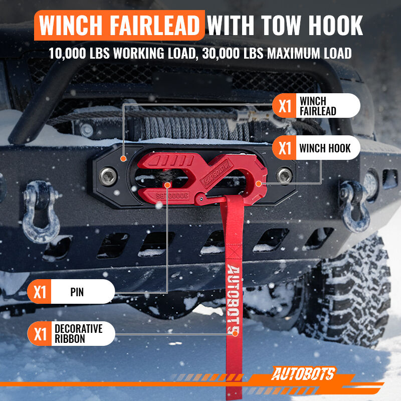 aluminum winch fairlead forged steel tow hook 30000lbs offroad recovery-2