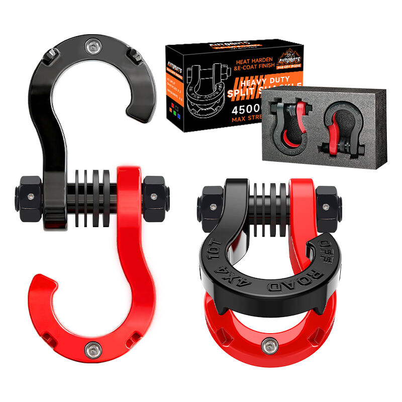 4 winch rope with hook stopper off road recovery kit-17