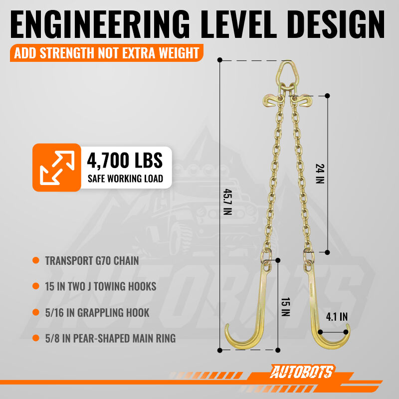16 inch 2ft heavy duty wrecker towing recovery chain-2