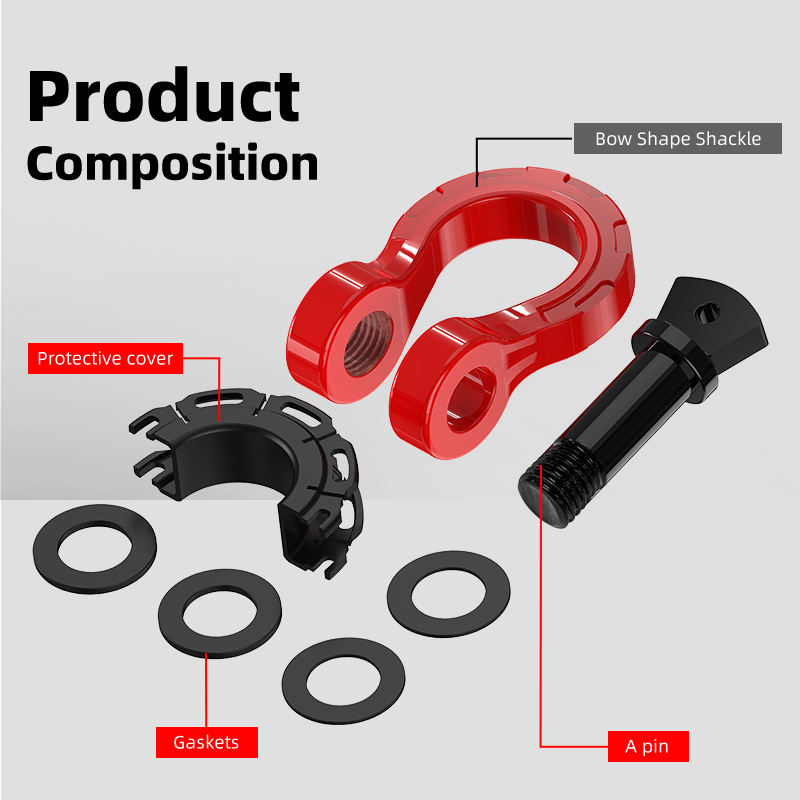 4 tow shackle heavy duty d bow shackle for offroad towing recovery-3