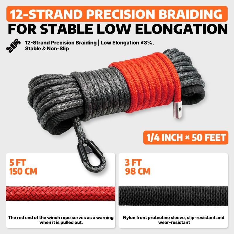 4 inch synthetic winch rope 50ft uhmwpe 7200lbs heavy duty offroad for atv utv-5