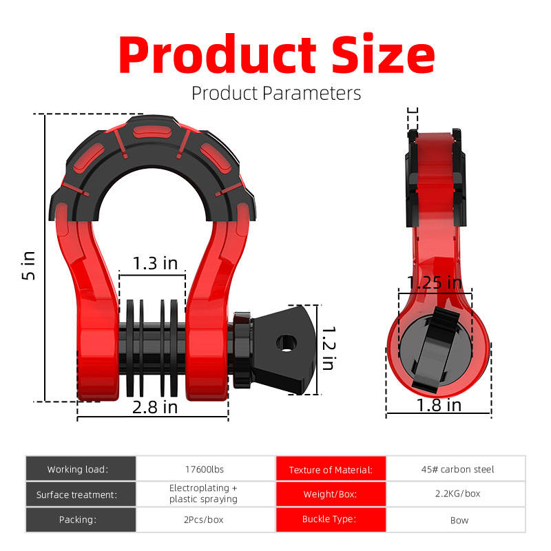 4 tow shackle heavy duty d bow shackle for offroad towing recovery-2