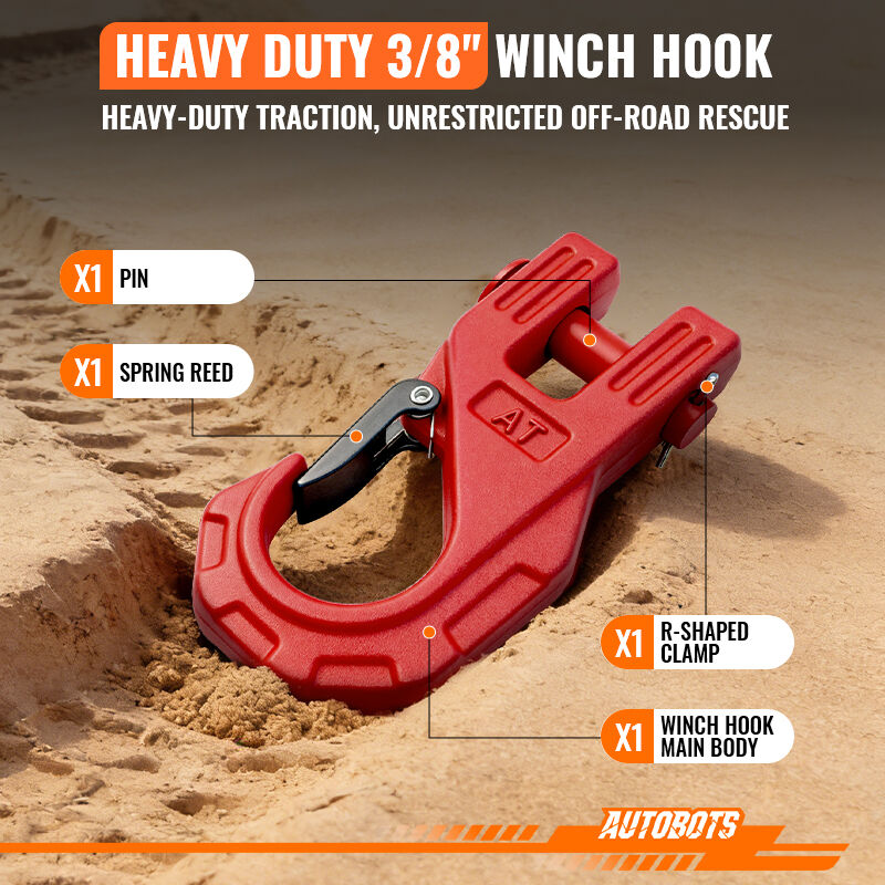 forged steel winch hook with safety latch heavy duty 20ton 4x4 offroad recovery-2