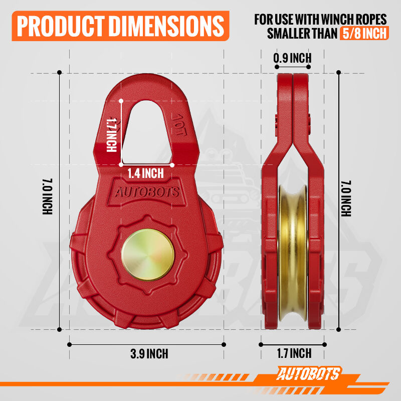 heavy duty winch snatch block pulley 10t forged steel recovery offroad accessory-2
