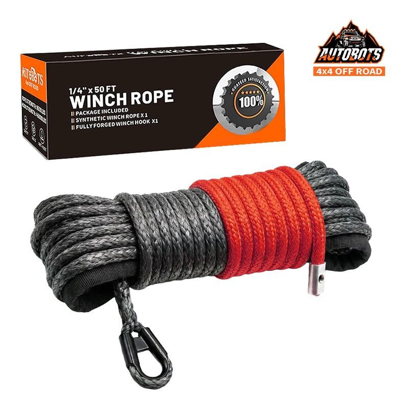 4 winch rope with hook stopper off road recovery kit-20
