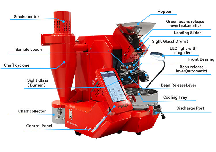 Bideli 600G Gas/Electric Fully Automatic Coffee Roaster/Coffee Roasting Machine details